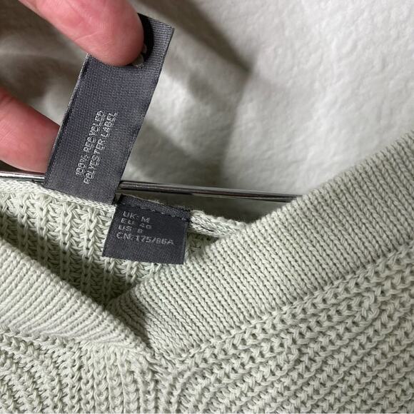 Sweaty Betty Avocado Green Knitted Hoodie Crop Sweater Womens Size 8 - Picture 11 of 12